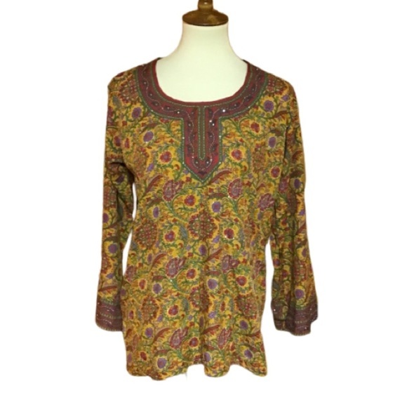 Ethnic Indian Wear Tops - 5 for 25 $ bundle Bright ethnic long sleeve top
